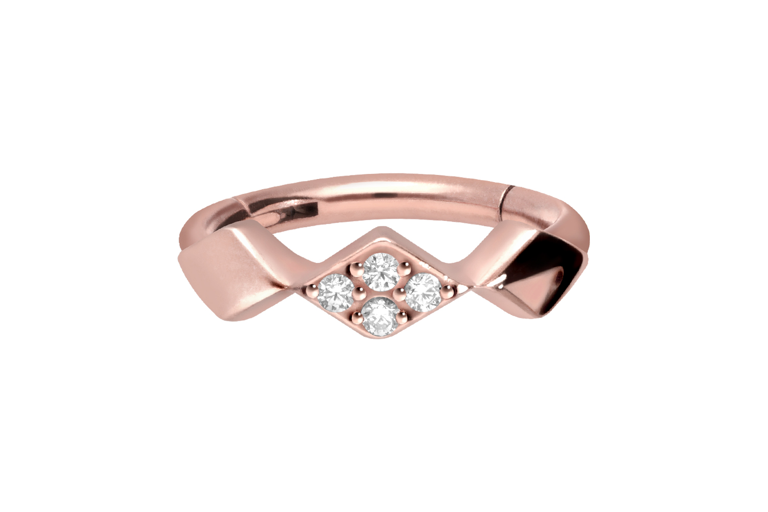 Chirurgenstahl Segmentring Clicker Piercing 3 RAUTEN + KRISTALLE ++SALE++